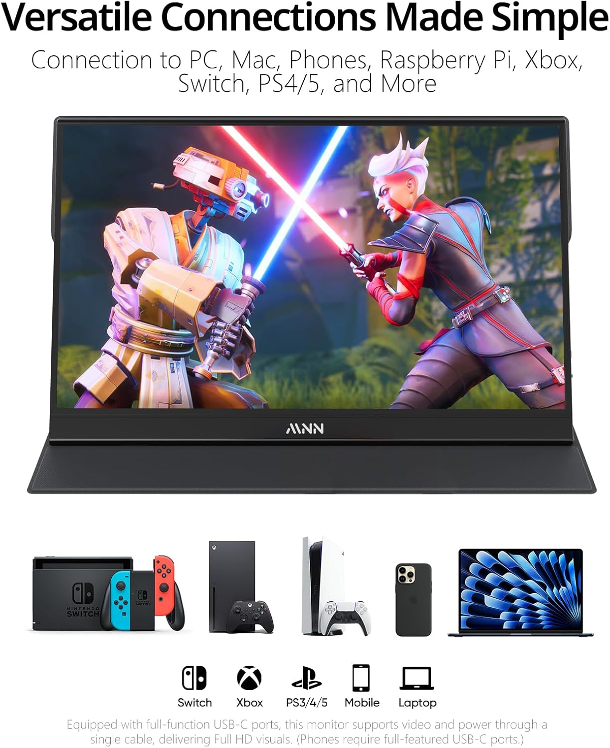 🖥️ Monitor Portátil MNN 15.6" Full HD